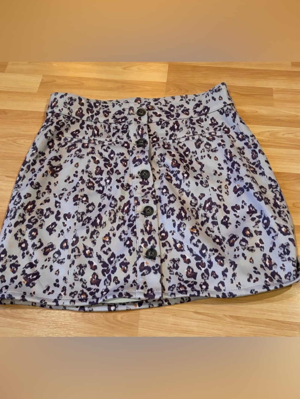 Maurices Tan Leopard Button-Front Mini Skirt